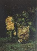 Vincent Van Gogh Glass with  Roses (nn04) oil